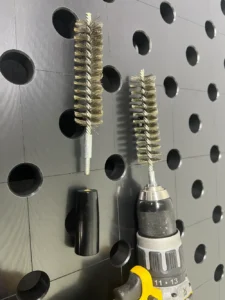 Hole brushes used in a drill
